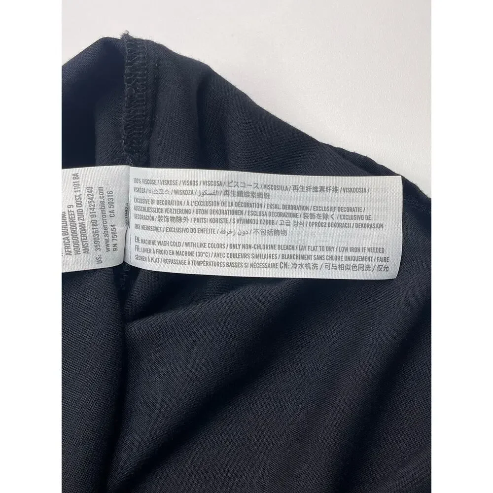 Hollister Size XS Black Floral Embroidered Long‑Sleeve Babydoll Dress - Picture 13 of 13